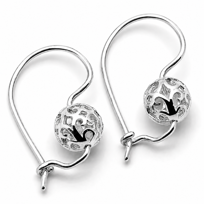 Genuine 9k 9ct 375 Yellow, Rose and White Gold 8mm Ball Filigree Earrings