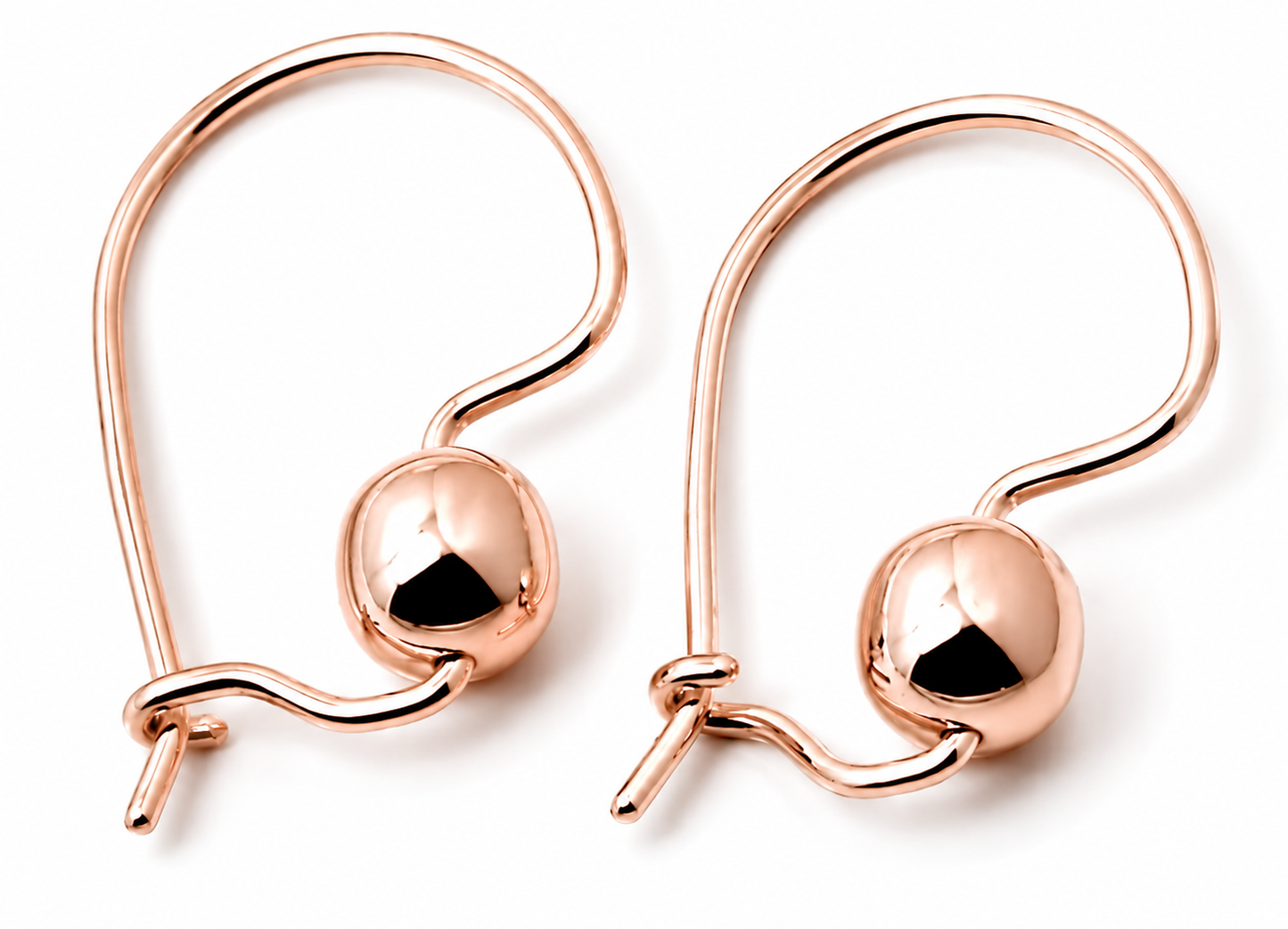 Kaedesigns Genuine 9ct 9k 375 Yellow, Rose or White Gold 8mm Plain Ball Drop Earrings