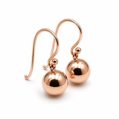 Kaedesigns Genuine 9ct Yellow, White or Rose Gold 10mm Plain Ball Earrings