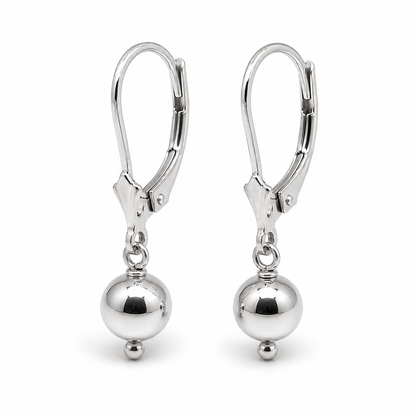 Kaedesigns Genuine 9ct 9k 375 Yellow, Rose or White Gold 6mm Continental Hook Ball Earrings