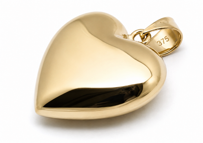 Kaedesigns Genuine 9ct 9kt 375 Extra Heavy Large Puffy Bubble Yellow, Rose or White Gold Heart Pendant
