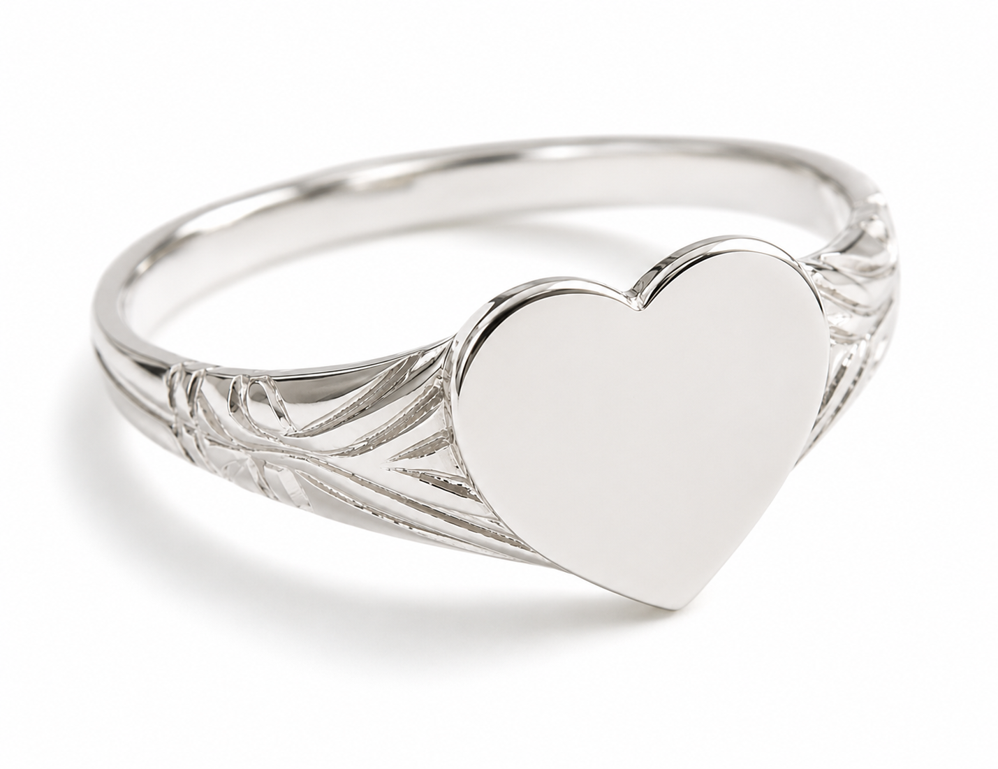 Solid Genuine 9ct 9kt 375 Yellow, Rose or White Gold Heart Signet Ring