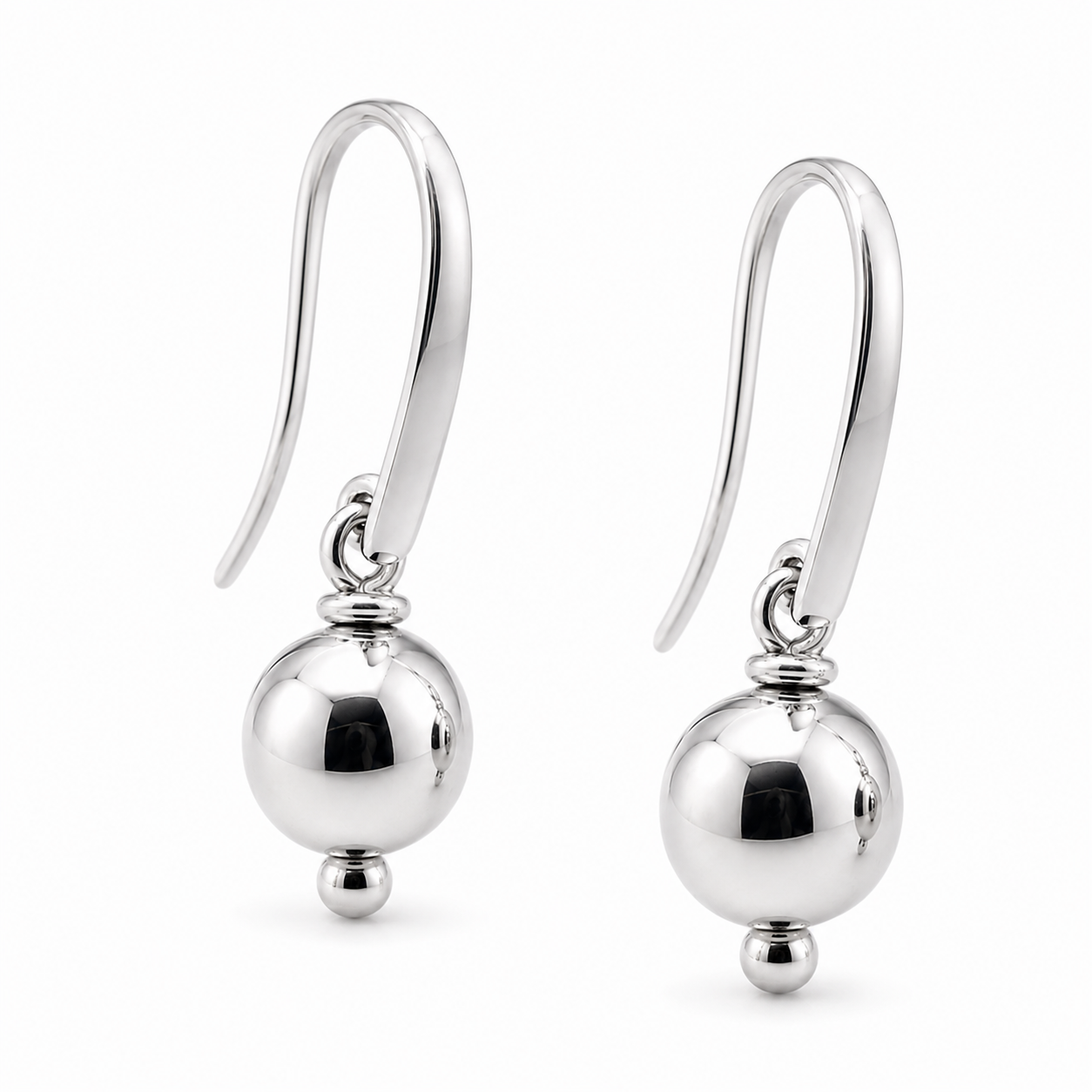 Kaedesigns 9ct 9kt 375 Yellow, Rose or White Gold 8mm Thick Hook Drop Ball Earrings