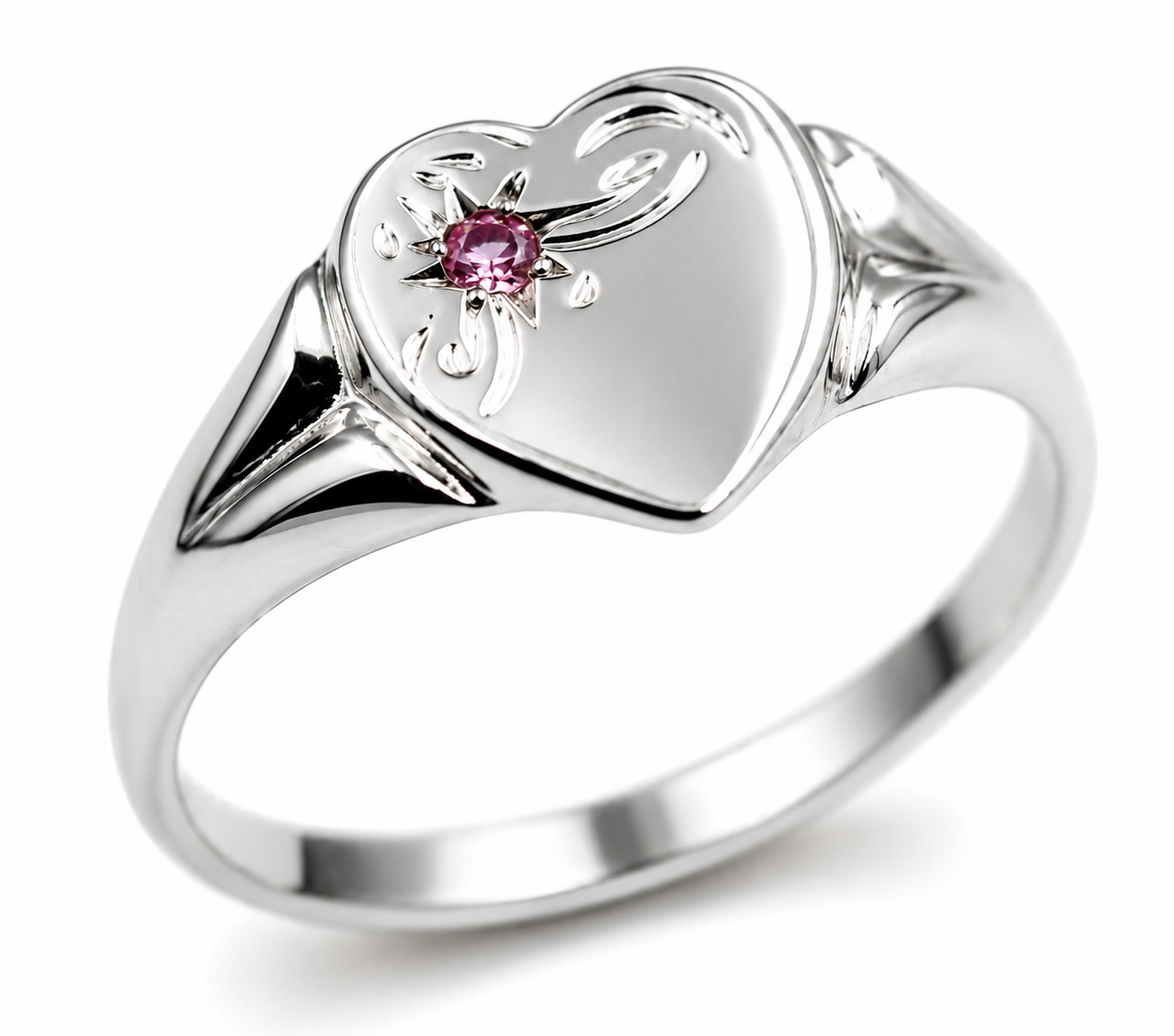 Genuine 9ct 9K Yellow, Rose or White Gold Pink Tourmaline (Birthstone- October) Signet Ring 265 265