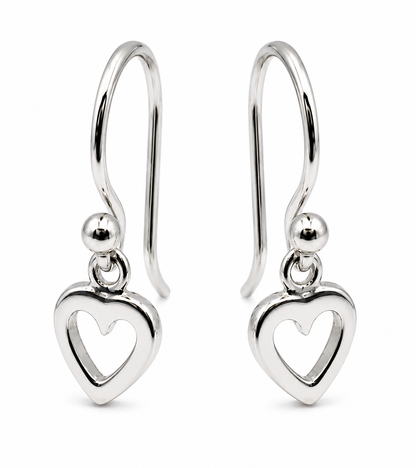 Kaedesigns Genuine 9ct 9k 375 Solid Delicate Small Yellow, Rose or White Gold Dangle Open Heart Earrings
