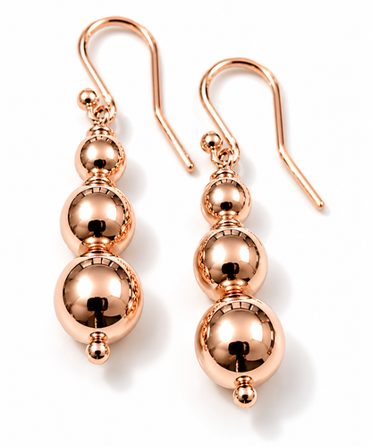 Kaedesigns 9ct 9k 375 Yellow Or White Or Rose Gold 375 Three Ball Drop Ball Earrings