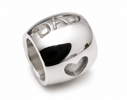 Genuine 14ct 14k Yellow or Rose or White Gold Heavy DAD Bead Charm