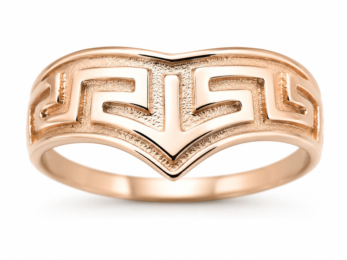 Kaedesigns, Solid 9ct 9k 375 Yellow, Rose Or White Gold Gold Celtic Greek Key Ring