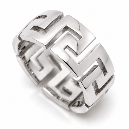 Size 6.25 / M1/2 Kaedesigns Genuine Heavy Solid 14ct Yellow, Rose or White Gold 10mm Wide Greek Key Ring