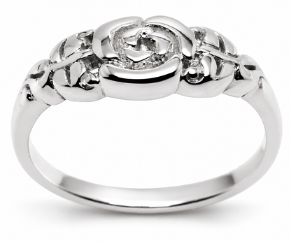 Genuine Solid 9ct 9k 375 Yellow, Rose or White Gold Flower Ring Choose Size F To K