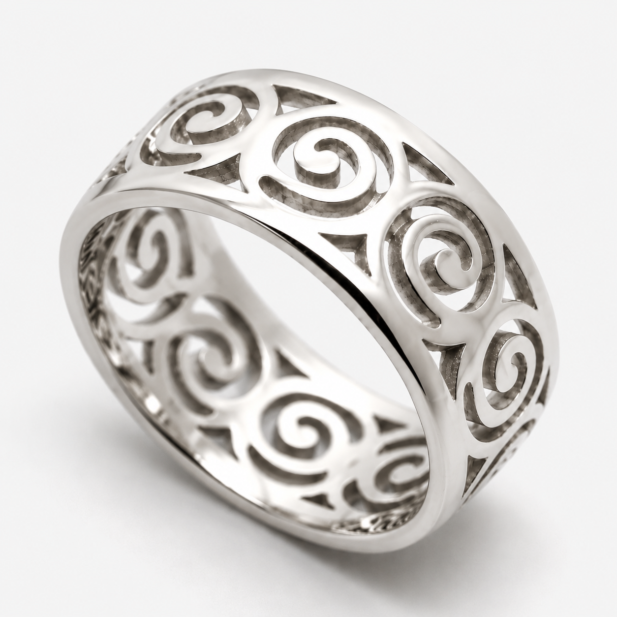 Kaedesigns Solid Genuine 9ct 9k 375 Yellow, Rose or White Gold 7mm Swirl Surf Wave Ring
