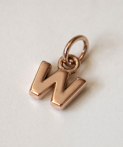 Genuine 9ct 9kt 375 Tiny Very Small Yellow, Rose or White Gold Initial Pendant Charm W