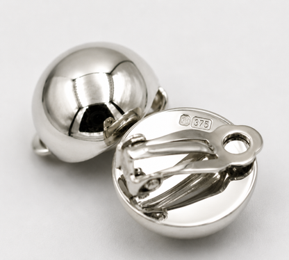 Kaedesigns Genuine 9ct 9k 375 Rose, Yellow Or White Gold Clip On 16mm Half Ball Earrings