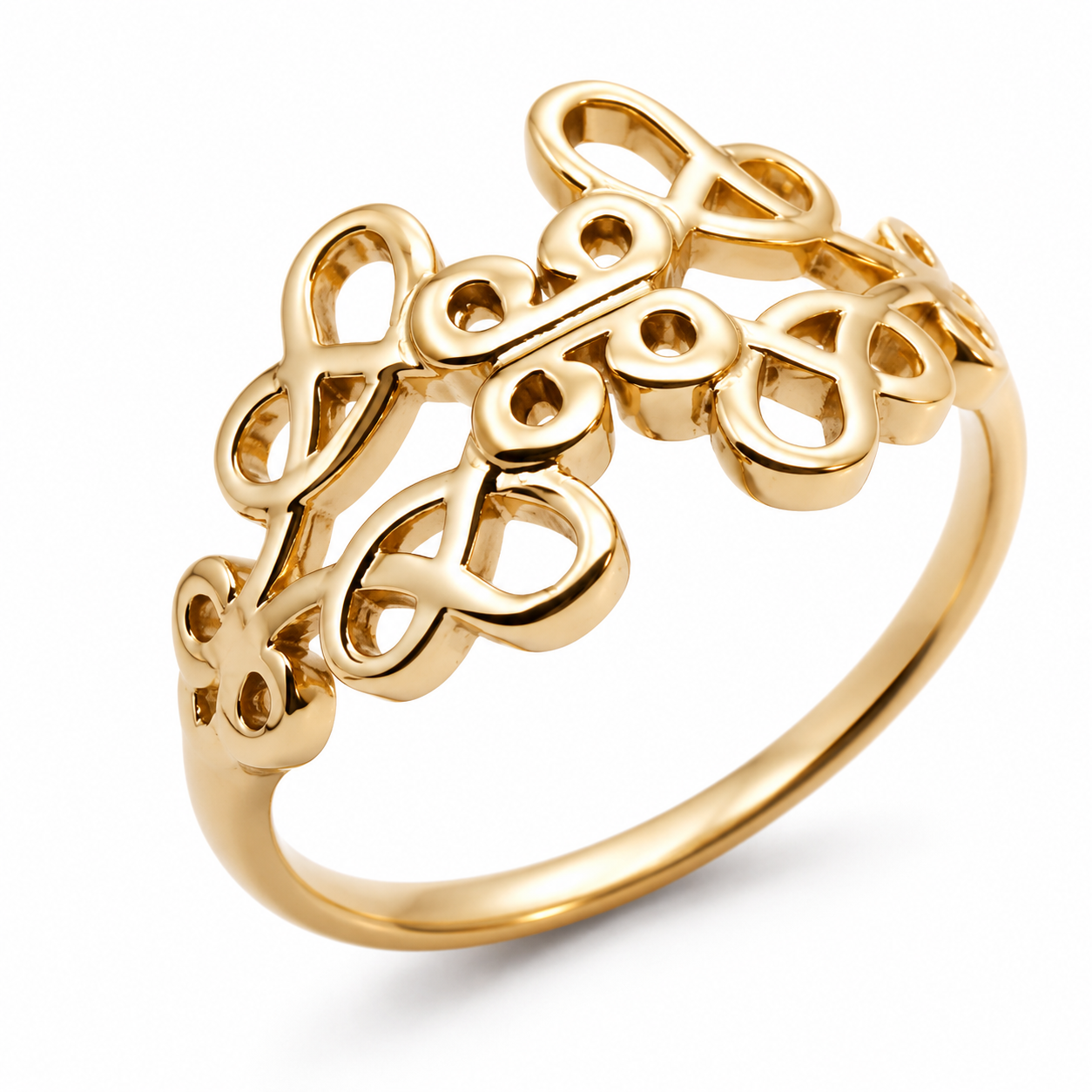 Solid Genuine 9ct 9kt Yellow, Rose and White Gold Hallmarked 375 Fancy Celtic Swirl Ring  421
