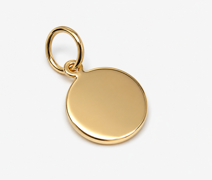Genuine 9ct 9k 375 Solid Yellow, Rose or White Gold 12mm disc round circle pendant