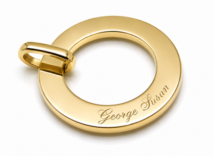 Genuine Solid 9ct Yellow, Rose or White  Gold / 375, Personalized & Engravable Circle Pendant