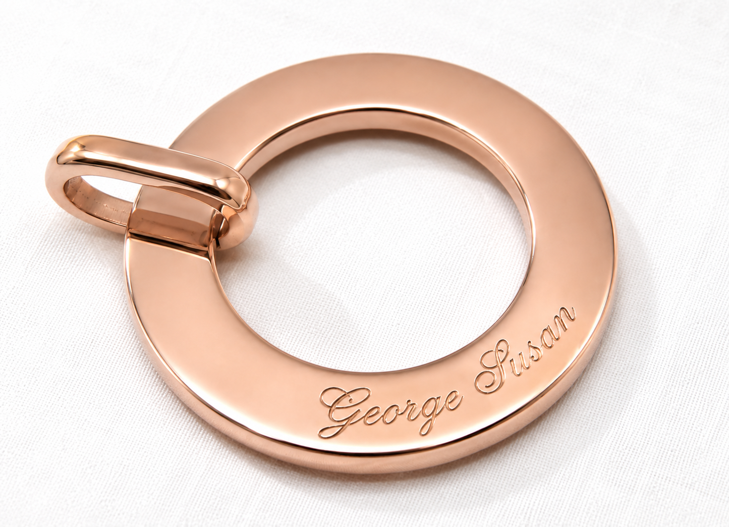 Genuine Solid 9ct Yellow, Rose or White  Gold / 375, Personalized & Engravable Circle Pendant