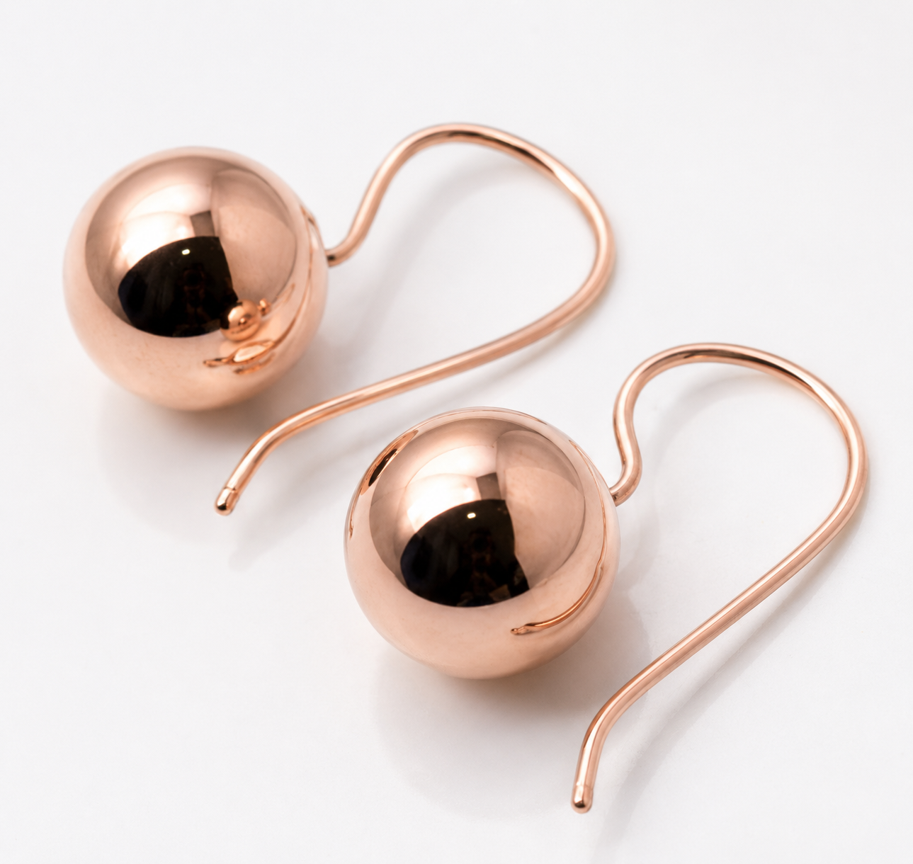 Kaedesigns Genuine 9ct 9k 375 Yellow, Rose or White Gold 12mm Euro Ball Drop Earrings