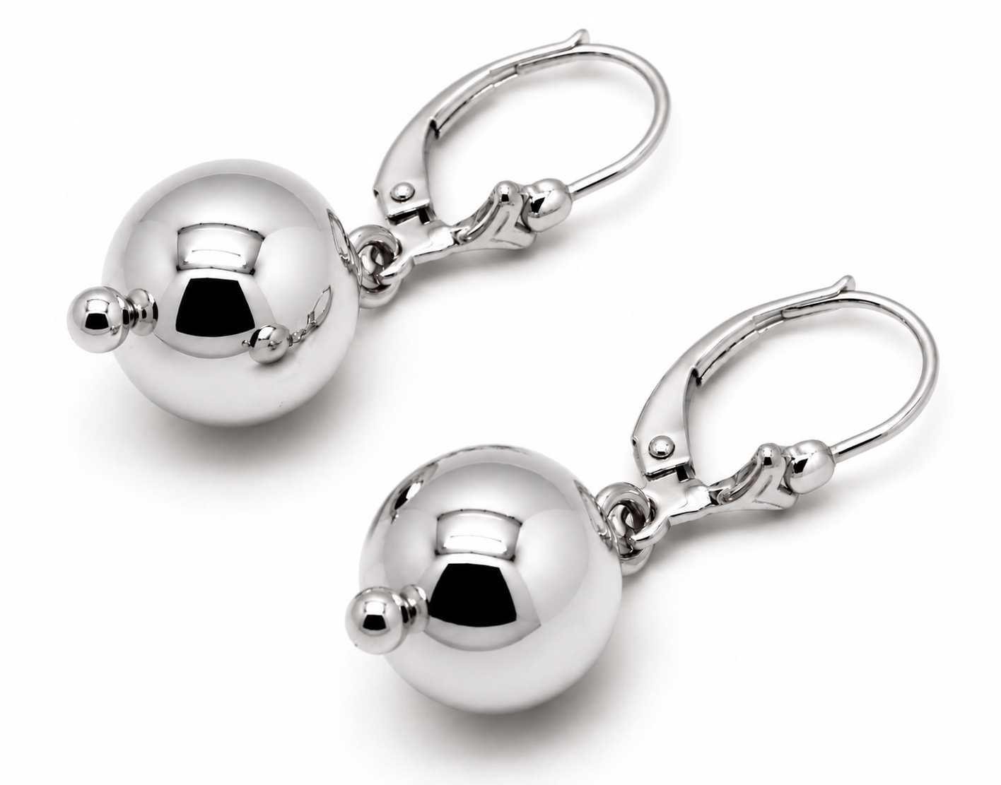Genuine 9ct 9k 375 Yellow, Rose or White Gold Continental Hooks 10mm Ball Plain Earrings