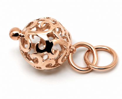Genuine Double bale 9ct 9k 375 Yellow, Rose or White Gold 10mm Filigree Ball Pendant
