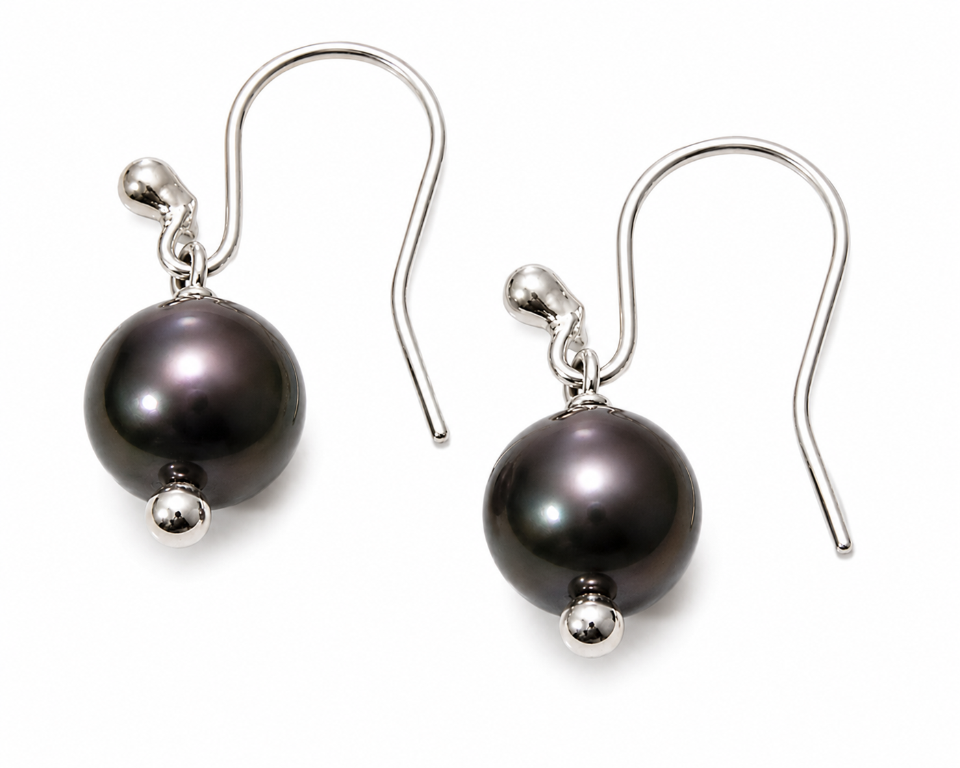 Kaedesigns Genuine 9ct 9k 375 Yellow, Rose or White Gold 10mm Black Freshwater Pearl Hook Earrings