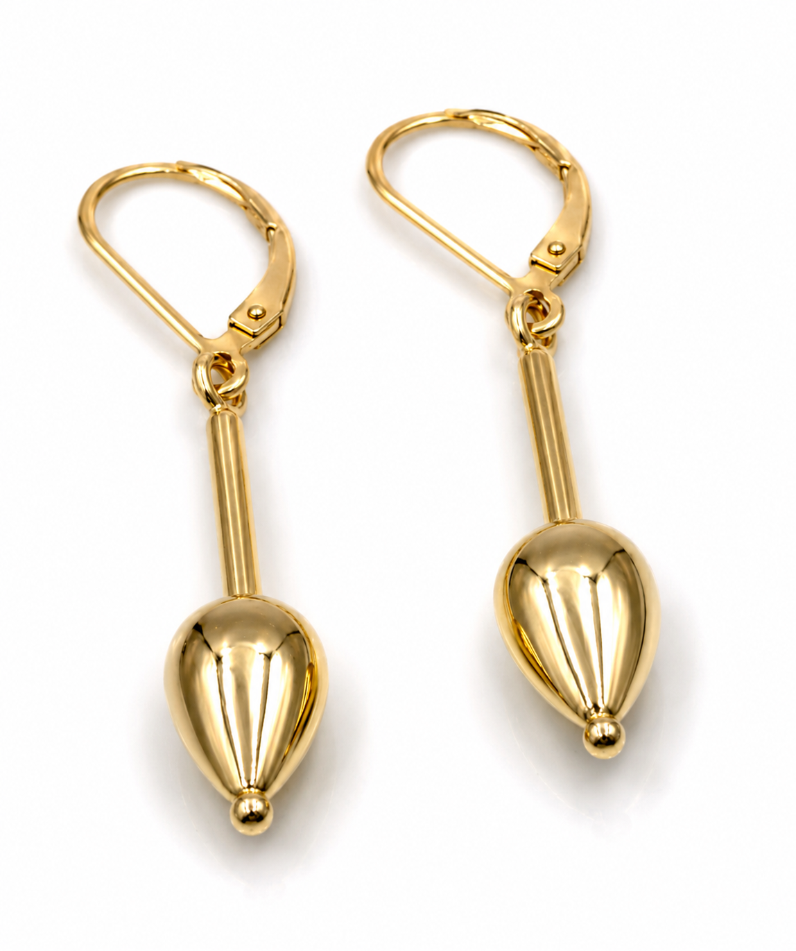 Genuine 9ct 9k 375 Yellow, Rose or White Gold Large Teardrop Dangle Continental Hook Earrings