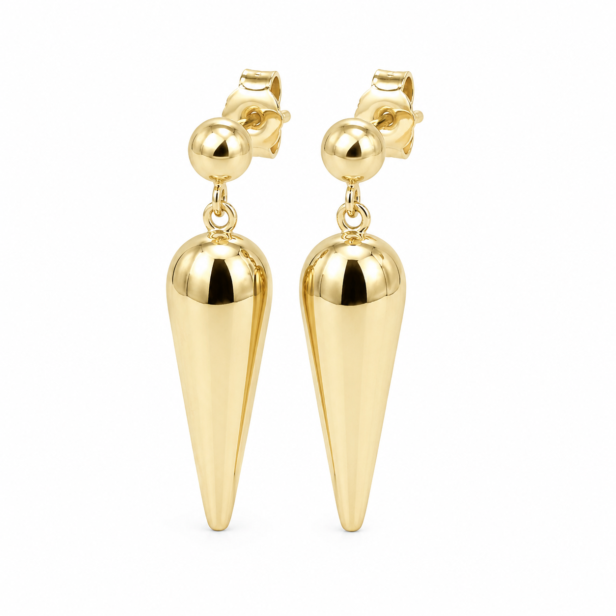 Kaedesigns Genuine 9ct 9kt 375 Solid Yellow, Rose or White Gold Half Teardrop Stud Earrings