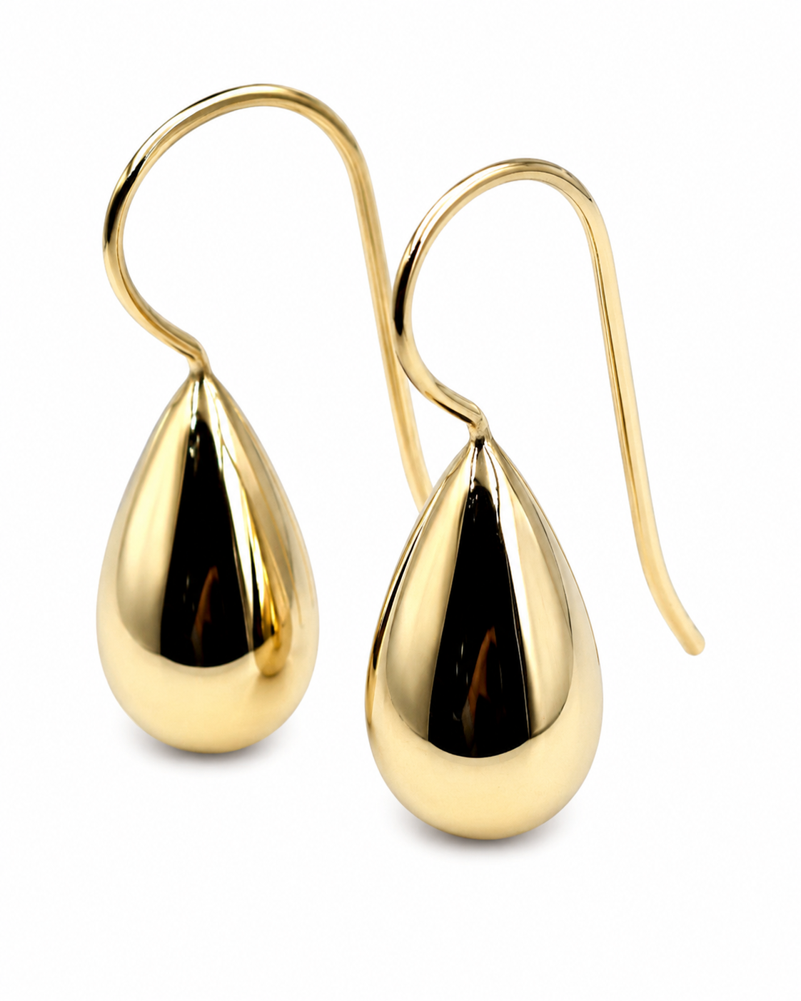 Kaedesigns New 9ct Solid Yellow, Rose or White Gold Tear Drop Teardrop Hook Earrings