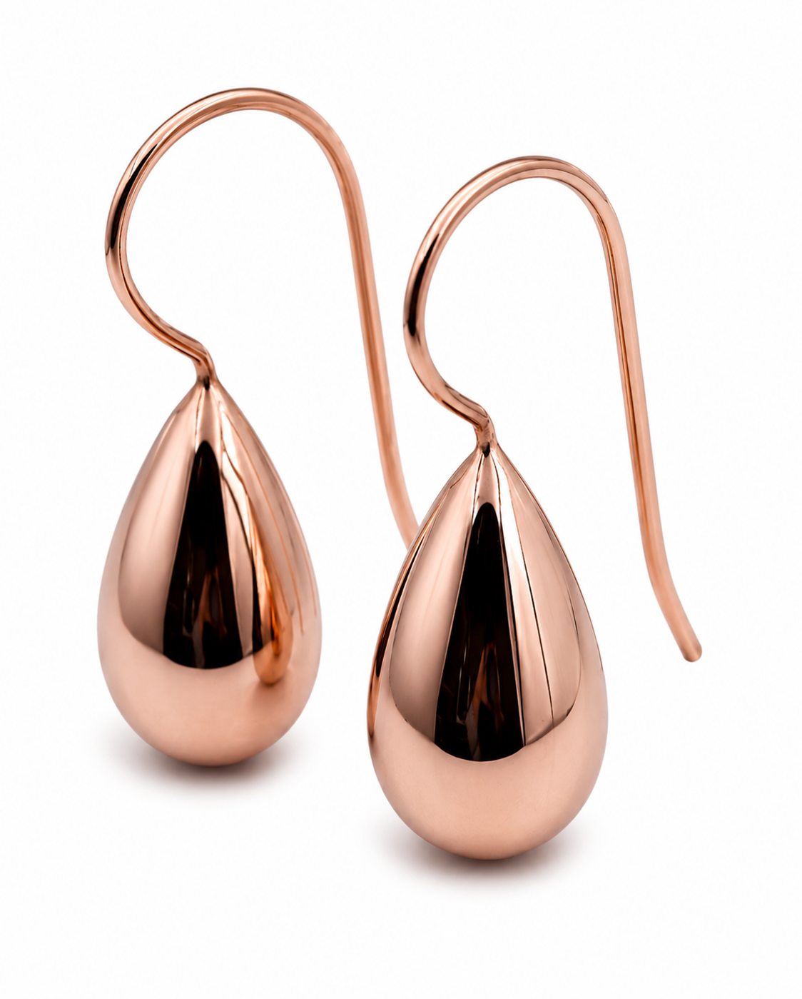 Kaedesigns New 9ct Solid Yellow, Rose or White Gold Tear Drop Teardrop Hook Earrings