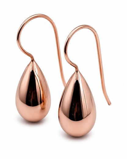 Kaedesigns New 9ct Solid Yellow, Rose or White Gold Tear Drop Teardrop Hook Earrings