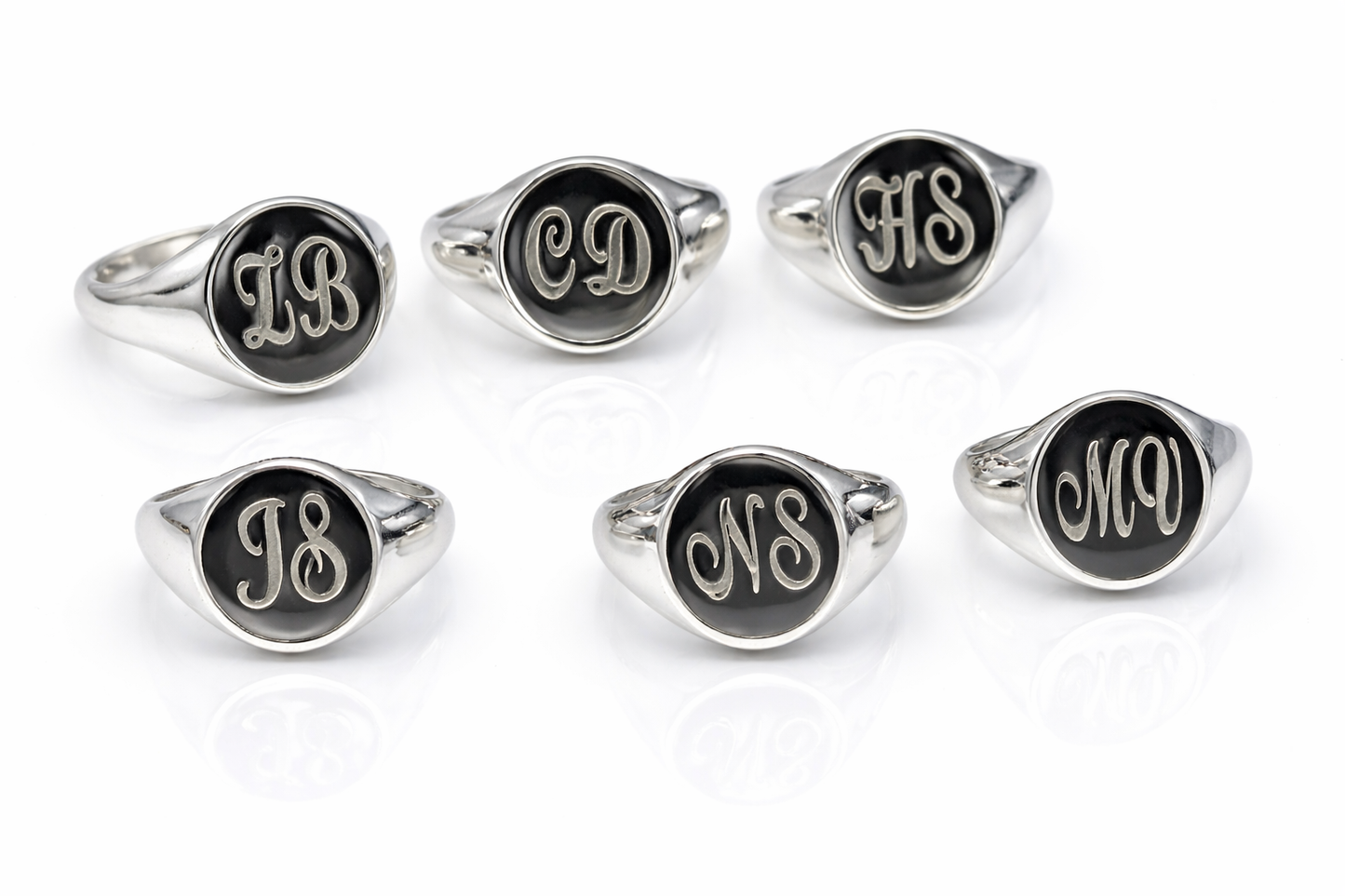 Genuine Heavy Solid Sterling Silver 925 Oval Men Signet Ring With Two Initial