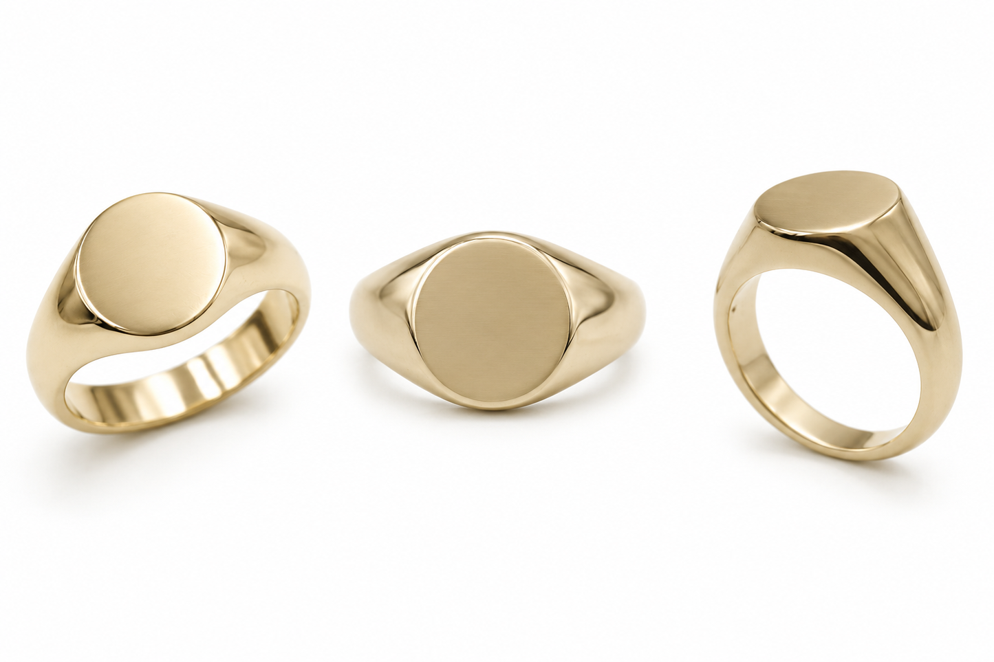 Kaedesigns Full Solid Heavy 9ct Yellow, Rose or White Gold Oval Signet Ring Size H 10mm x 9mm
