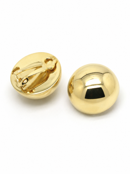 Kaedesigns Genuine 9ct 9k 375 Yellow, Rose Or White Gold Clip On 18mm Half Ball Earrings
