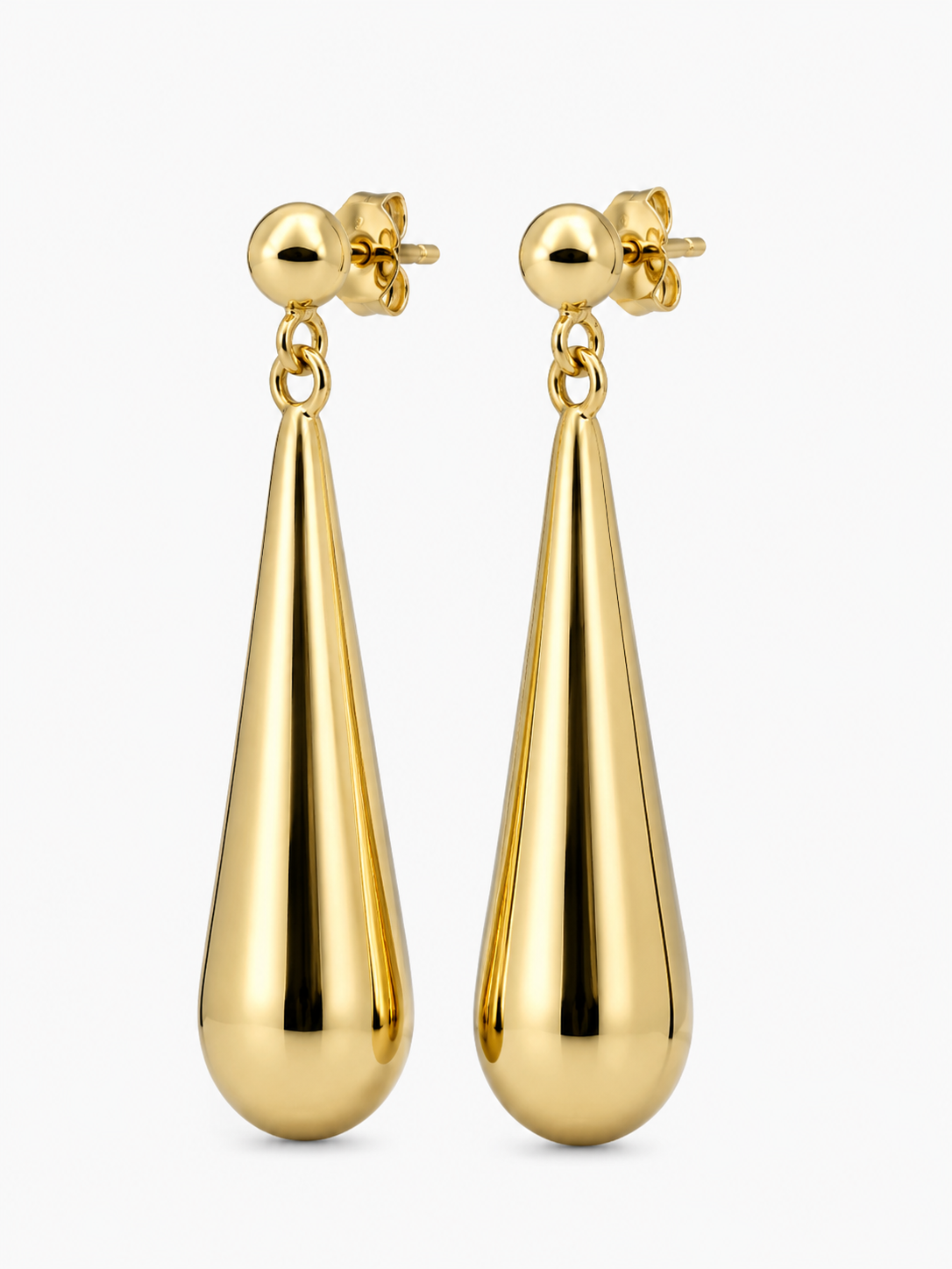 Kaedesigns Genuine New 9ct 9K Yellow, Rose or White Gold Large Teardrop Tear Drop Stud 6mm Half Ball Earrings