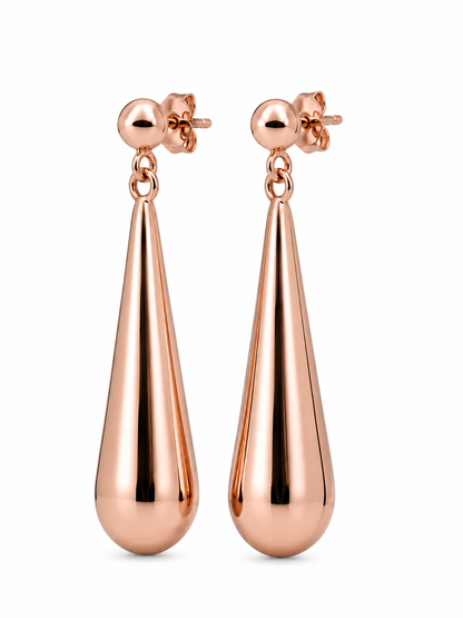 Kaedesigns Genuine New 9ct 9K Yellow, Rose or White Gold Large Teardrop Tear Drop Stud 6mm Half Ball Earrings