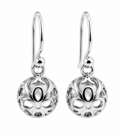 Genuine New 9ct Yellow, Rose or White Gold 10mm Half Ball Hook Filigree Earrings