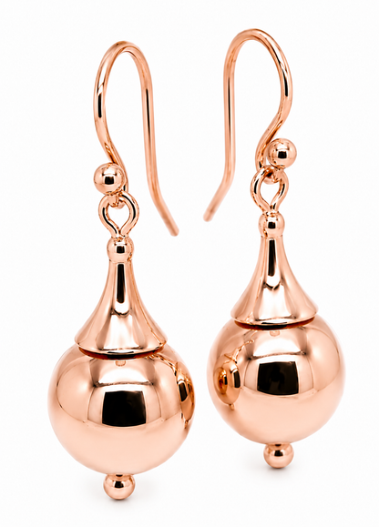 Genuine 9ct 9k 375 Yellow Or White Or Rose Gold 12mm Euro Ball Drop Earrings