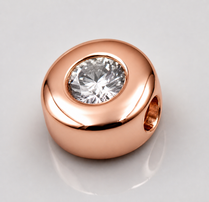 Genuine Small 9ct 375 Yellow, Rose or White Gold Bezel Set Gold Slider Charm Pendant