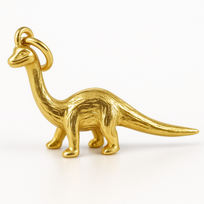 Genuine 9ct Yellow, Rose or White Gold Diplodocus Dinosaur Charm / Pendant
