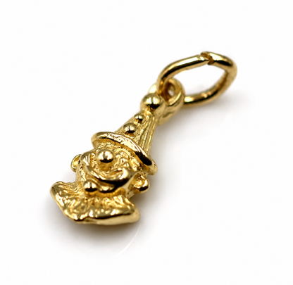 Genuine 9ct Yellow Gold Small Clown Charm Pendant