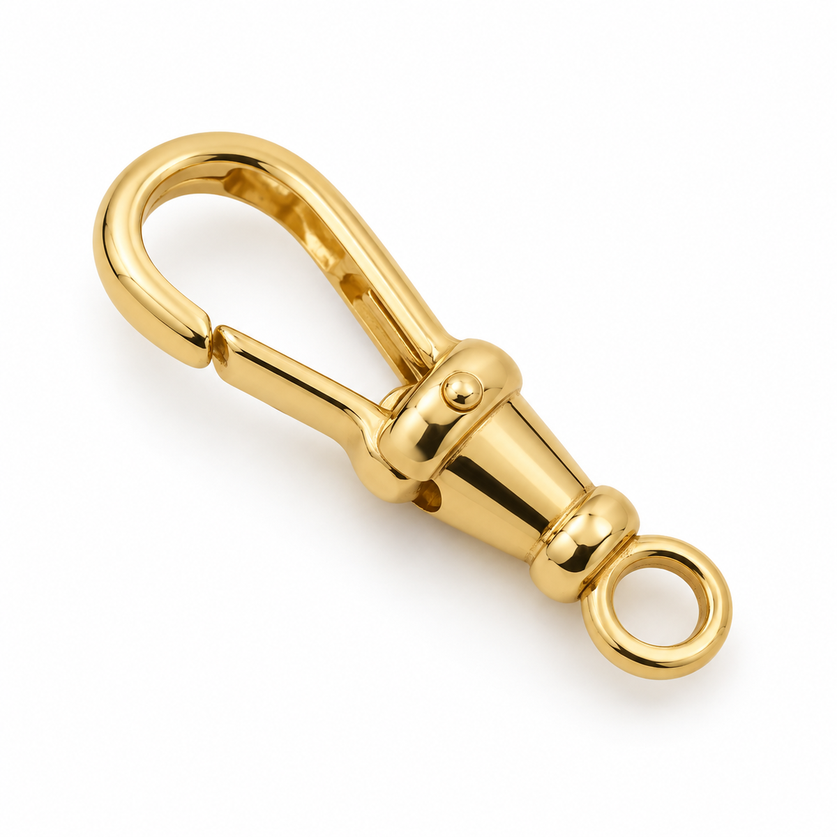 Genuine solid 18ct yellow gold rotating Albert swivel clasp, 17mm