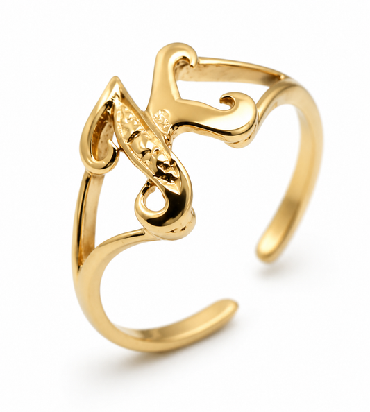 Genuine 9ct 9k 375 Solid Yellow, Rose Or White Gold 375 Initial Toe Ring K