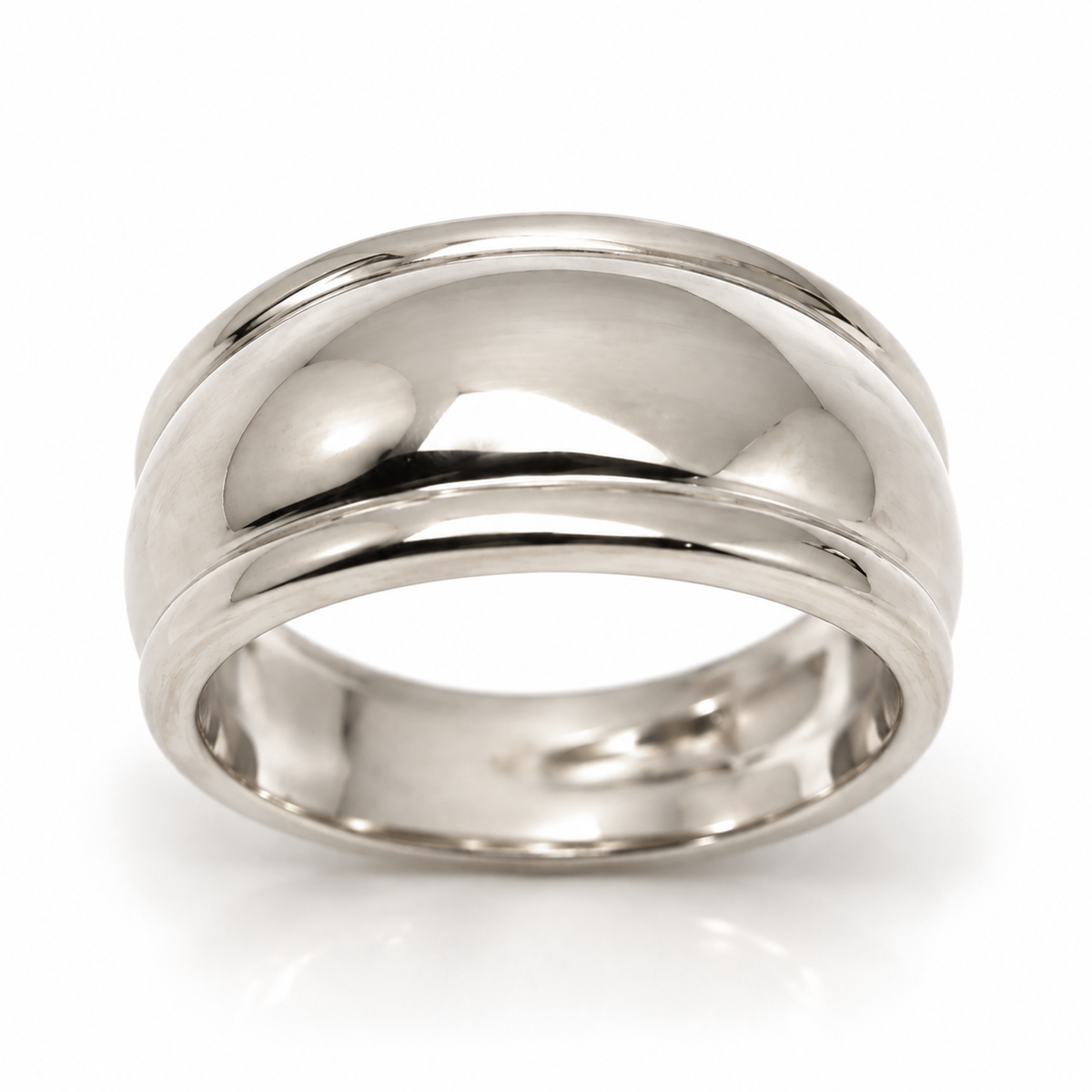 Genuine 9ct 9kt 375 Solid 10mm Yellow, Rose or White Gold Ridged Heavy Dome Ring - Choose your ring size H to P