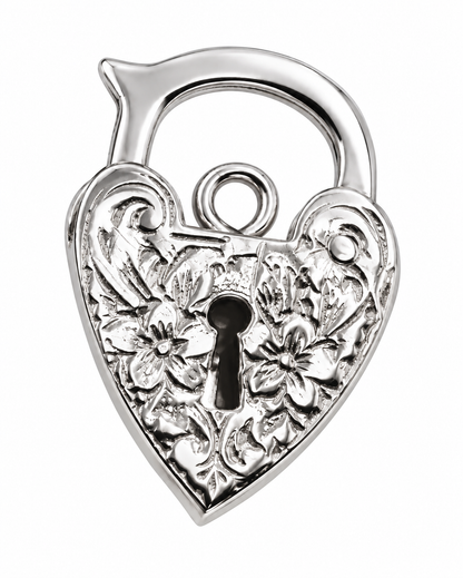 14x20mm 9ct 9K 375 Yellow, Rose or White Gold Filigree Flower Heart Pendant Padlock