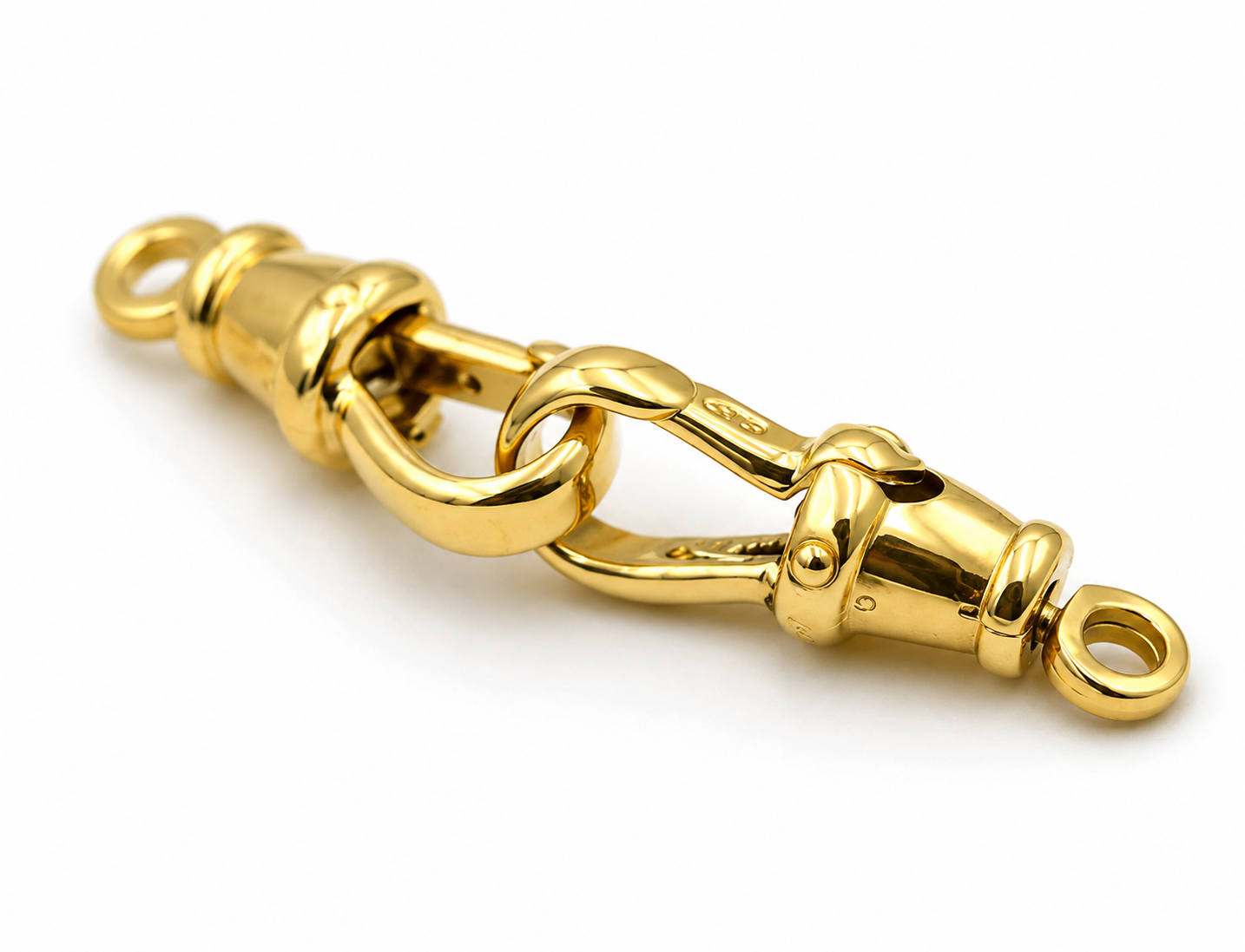 1 PAIR -  Genuine 9kt 9ct 375 Solid Yellow or Rose Gold Rotating Albert Swivel Clasp 17mm Size