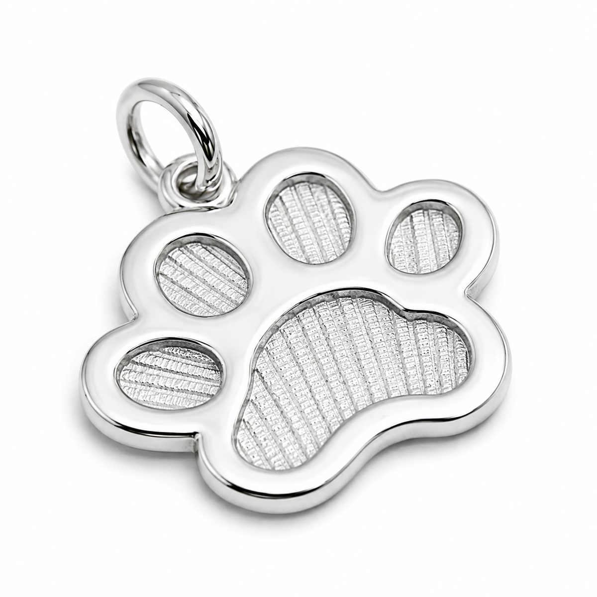 Genuine Sterling Silver 925 Large Dog Animal Paw Print Pendant + engraving of your dogs name