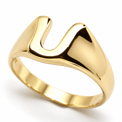 Kaedesigns, Genuine 9ct 9k Solid Yellow Or Rose Or White Gold 375 Large Initial Ring U
