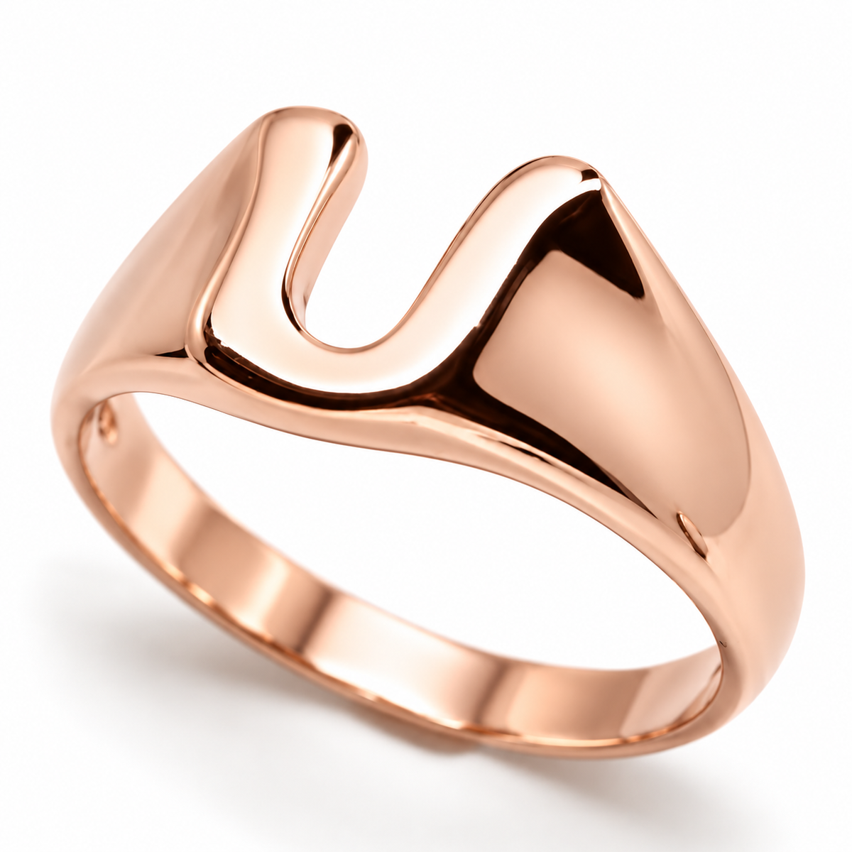 Kaedesigns, Genuine 9ct 9k Solid Yellow Or Rose Or White Gold 375 Large Initial Ring U