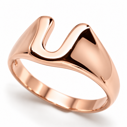 Kaedesigns, Genuine 9ct 9k Solid Yellow Or Rose Or White Gold 375 Large Initial Ring U