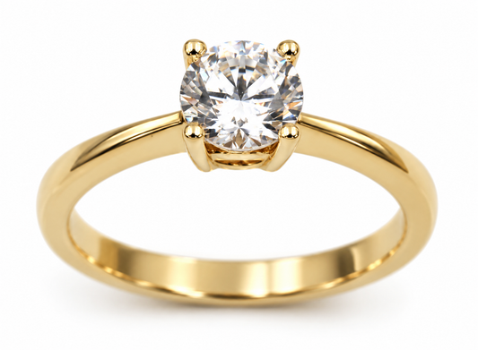 9ct Solid Yellow Gold Cubic Zirconia Ring – Size M½